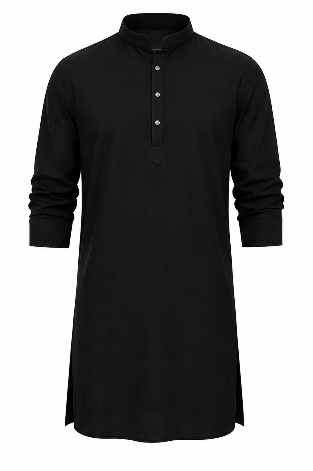 Premium Black Kurta for Men | Mandarin Collar Long Sleeve Traditional Kurta | Classic Ethnic & Casual Wear