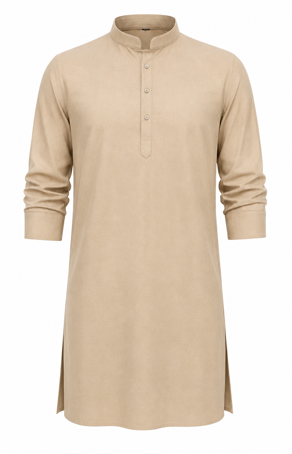 Premium Sand Beige Kurta for Men | Mandarin Collar Long Sleeve Traditional Kurta | Classic Ethnic & Festive Wear