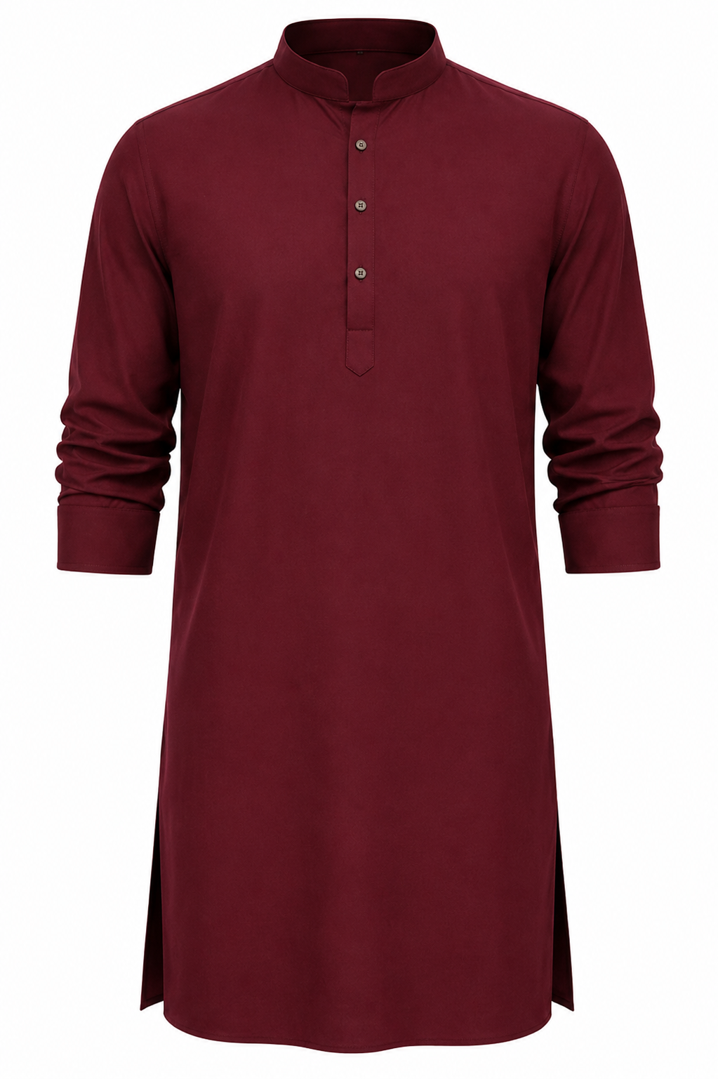 Premium Maroon Kurta for Men | Mandarin Collar Long Sleeve Traditional Kurta | Elegant Ethnic & Festive Wear