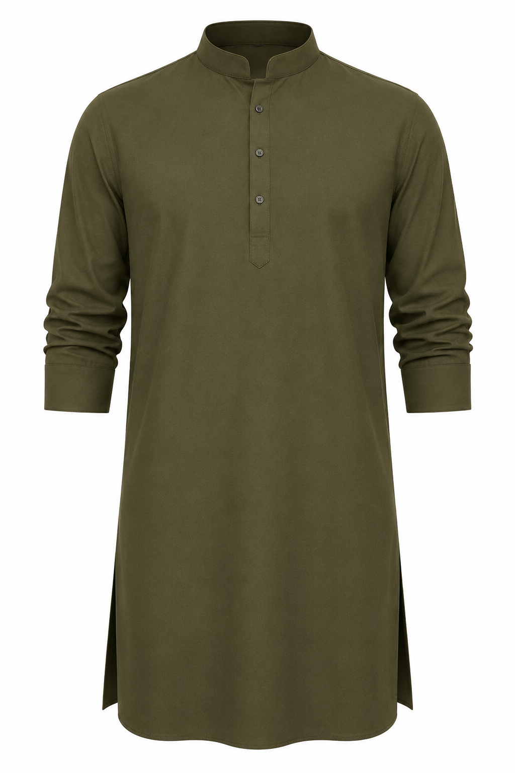 Premium Olive Green Kurta for Men | Mandarin Collar Long Sleeve Traditional Kurta | Classic Ethnic & Festive Wear