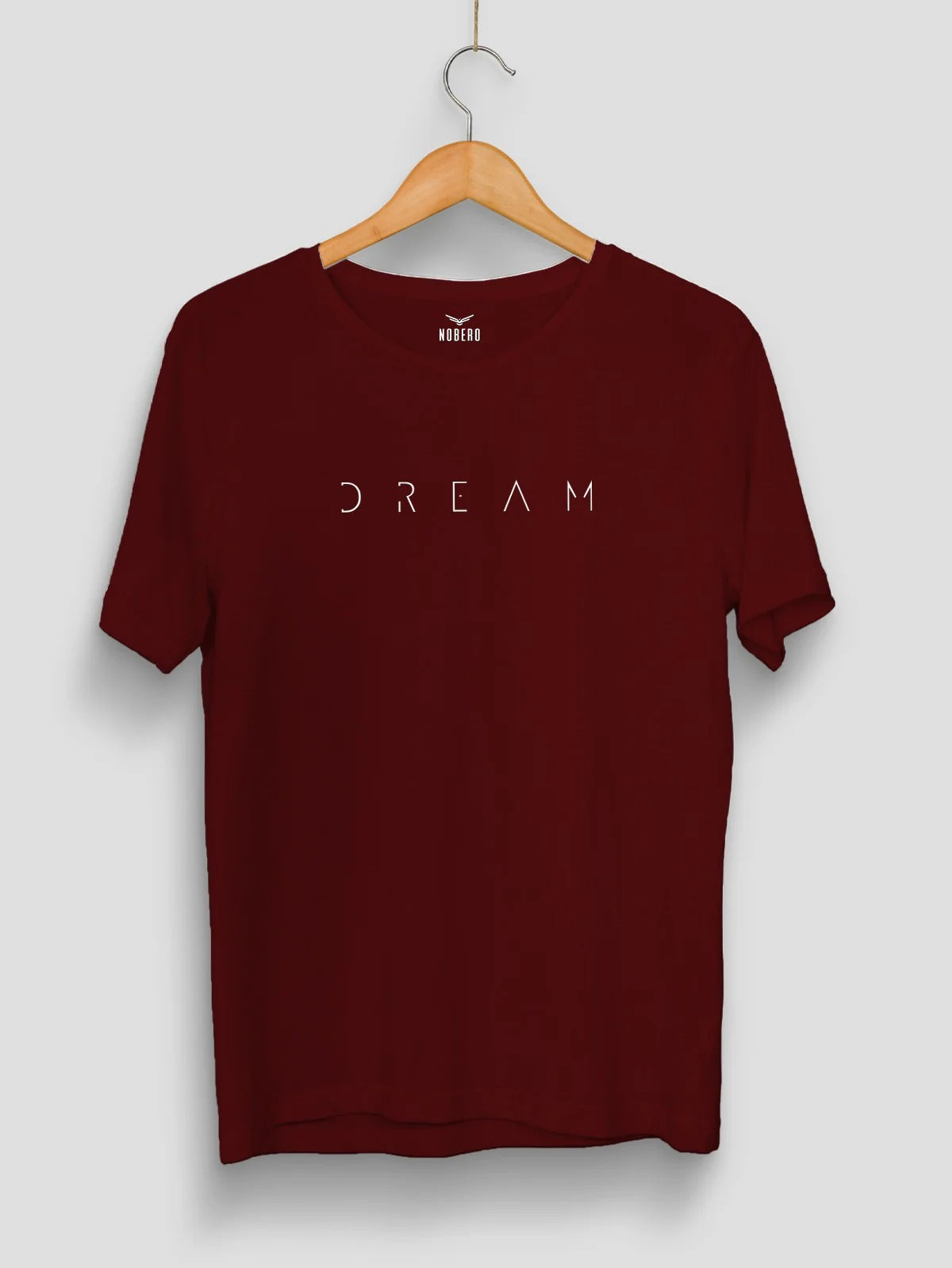 Dream Minimalist Typography Graphic T-Shirt | Premium Maroon Crew Neck Unisex Tee | Inspirational Casual Streetwear
