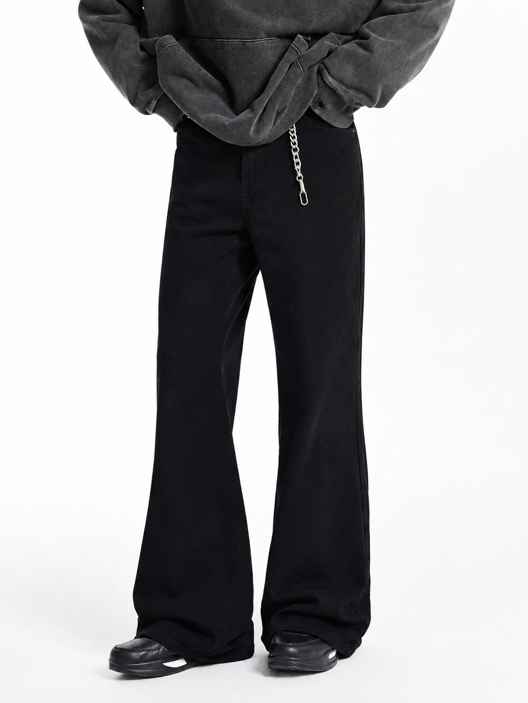 Fabulys™ Men's Black Wide-Leg Casual Pants
