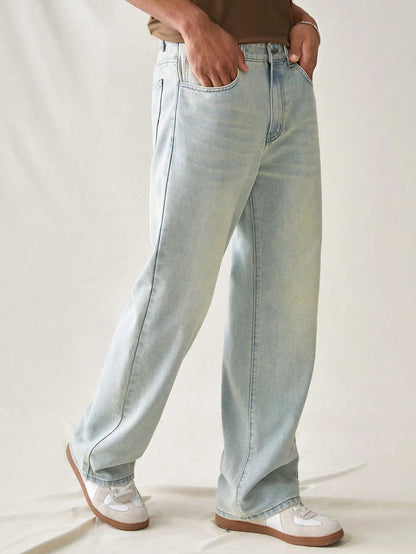 Fabulys™ Men's Ice Blue Relaxed Fit Jeans