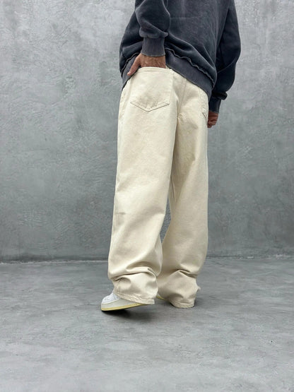 Fabulys™ Men's Cream Relaxed Fit Jeans