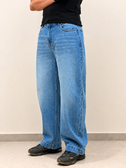 Fabulys™ Men's Light Wash Wide Leg Jeans
