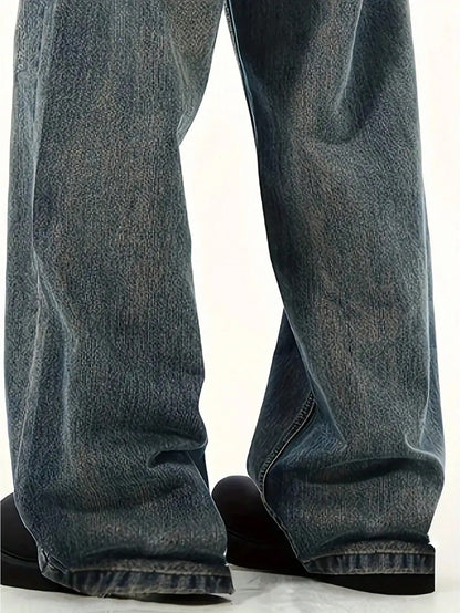 Fabulys™ Men's Vintage Wash Wide Leg Jeans